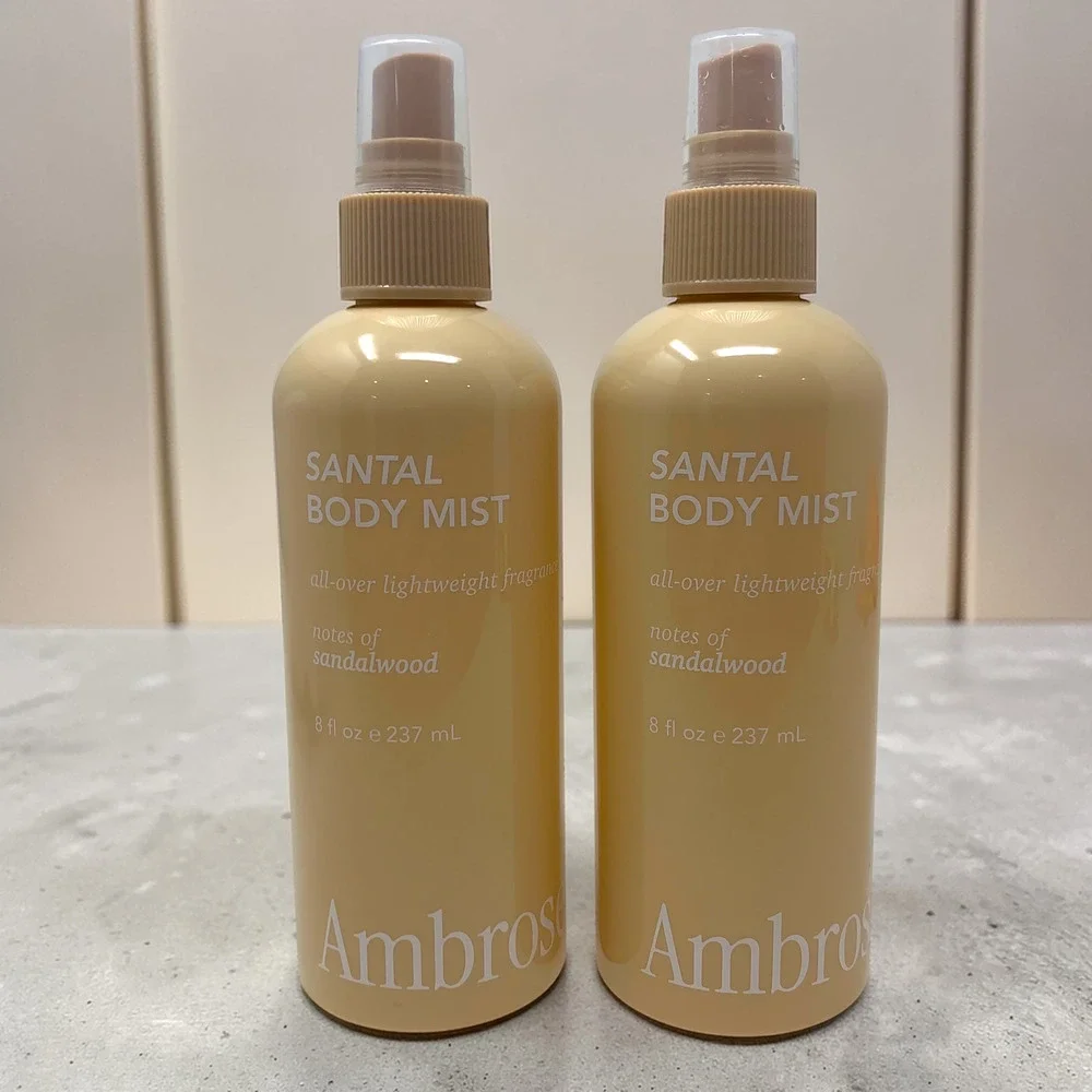 NEW Lot 2 Ambrose Santal Body Mist Spray Touch of Sandalwood 8 oz Discontinued